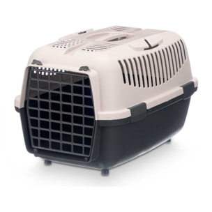 Well home transportín de mascotas portátil antracita, ideal para perros y gatos