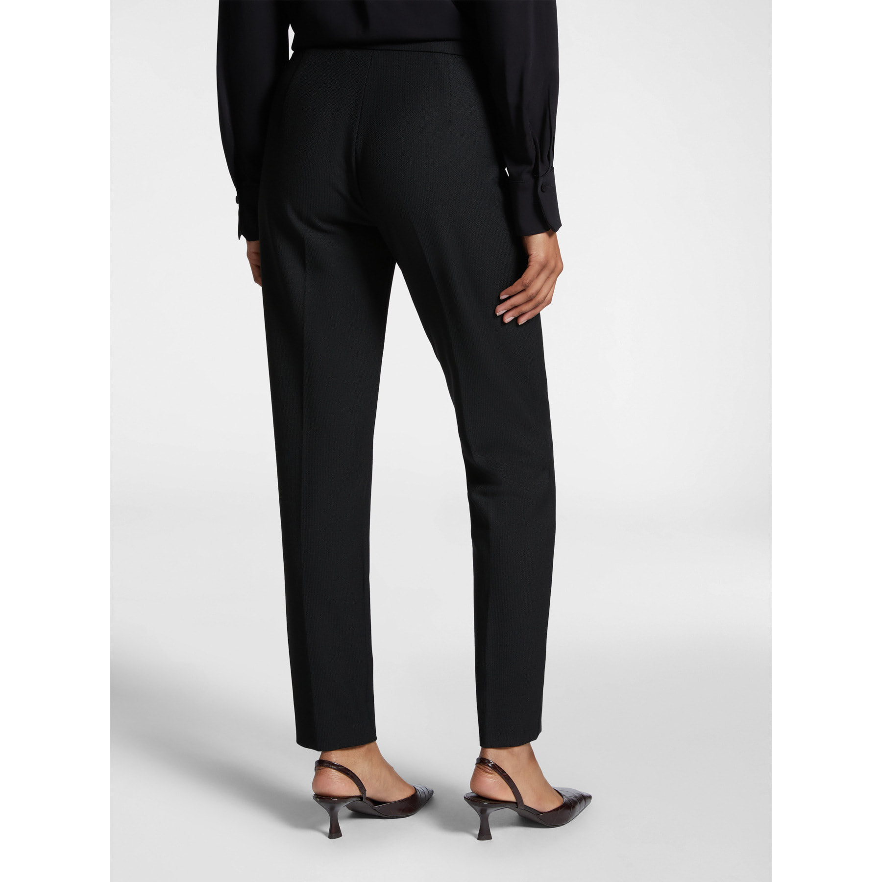 Elena Mirò - Pantalones slim de estera elástica - Negro