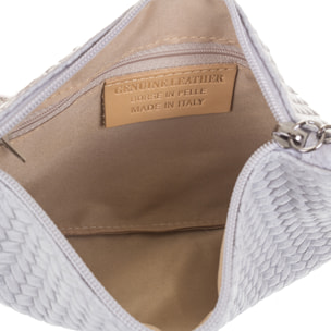 Oleggio Bolso bandolera Mujer.Piel auténtica Gamuza Grabado Espiga