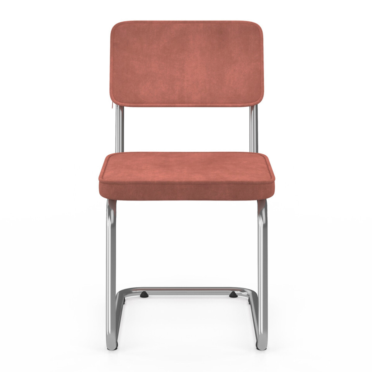 Chaises Naya en velours terracotta et pied métal - lot de 4