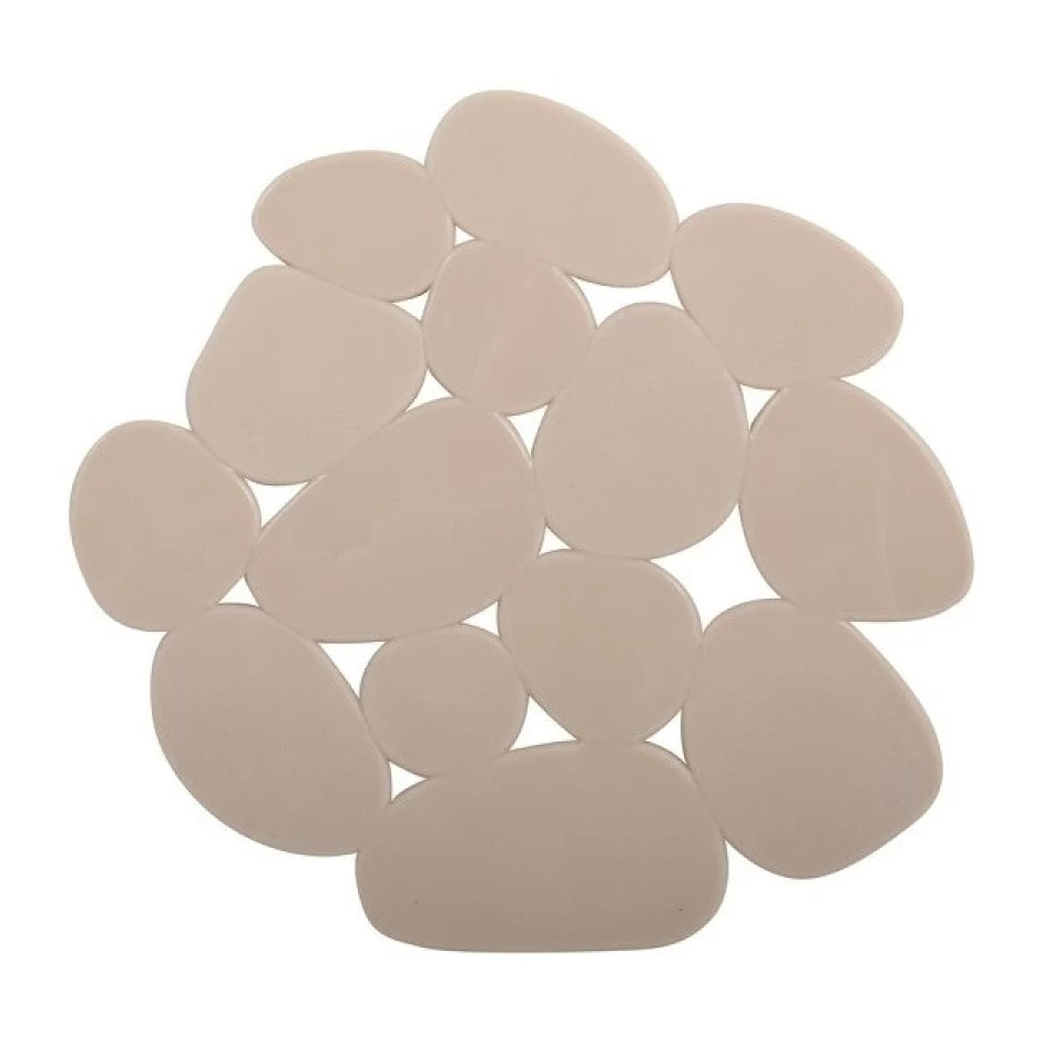 Lot de 4 Tapis antiderapants de douche ou baignoire PVC GALETS 12x13cm Beige MSV