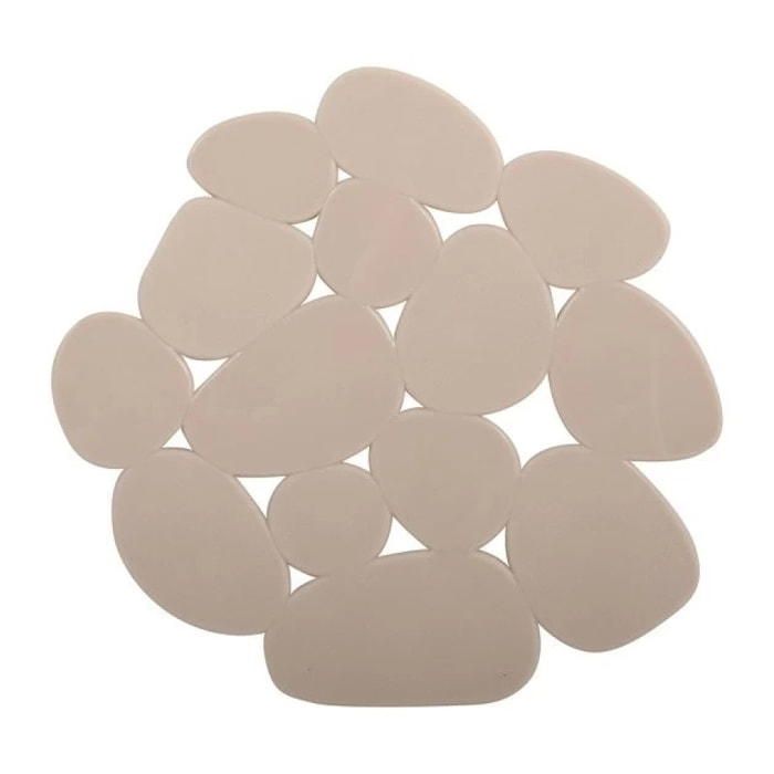 Lot de 4 Tapis antiderapants de douche ou baignoire PVC GALETS 12x13cm Beige MSV