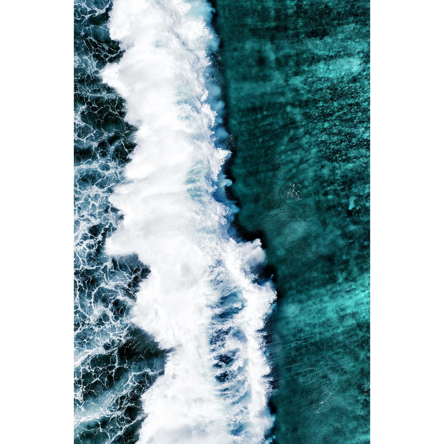 Tableau de mer vague verte  Toile imprimée