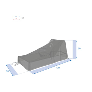 Housse de protection "Hambo" pour transat M 170x90x60cm en polyester