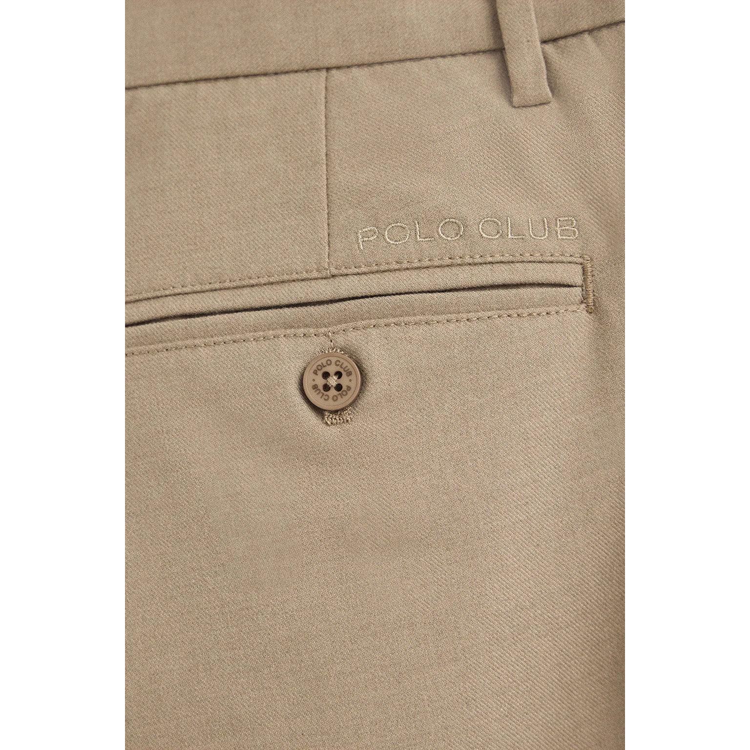 Pantalón chino camel para hombre de corte regular con detalles Polo Club
