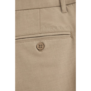 Pantalón chino camel para hombre de corte regular con detalles Polo Club
