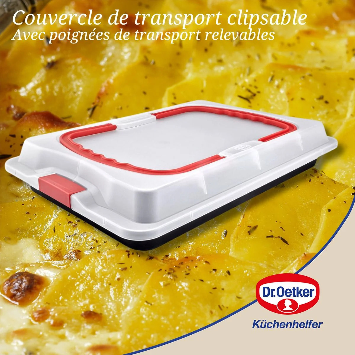 Plaque de cuisson avec couvercle 42 x 29 cm Dr. Oetker Bake and Go