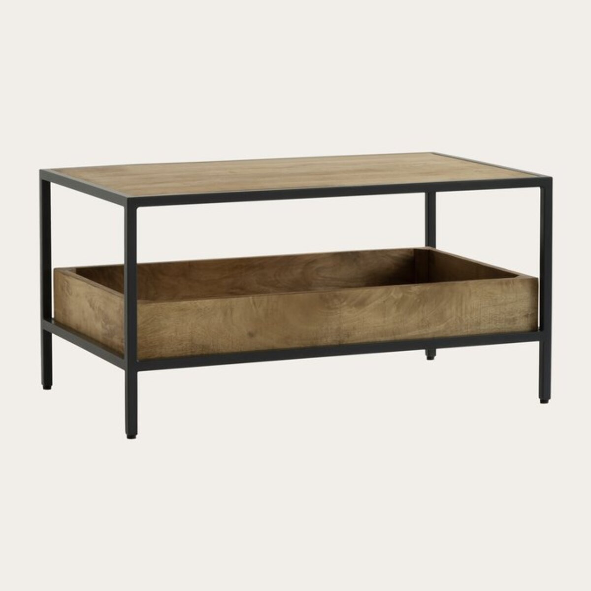 Table basse Boston -bois massif de manguier-couleur bahamas naturelles 90 x 45 x 55 cm