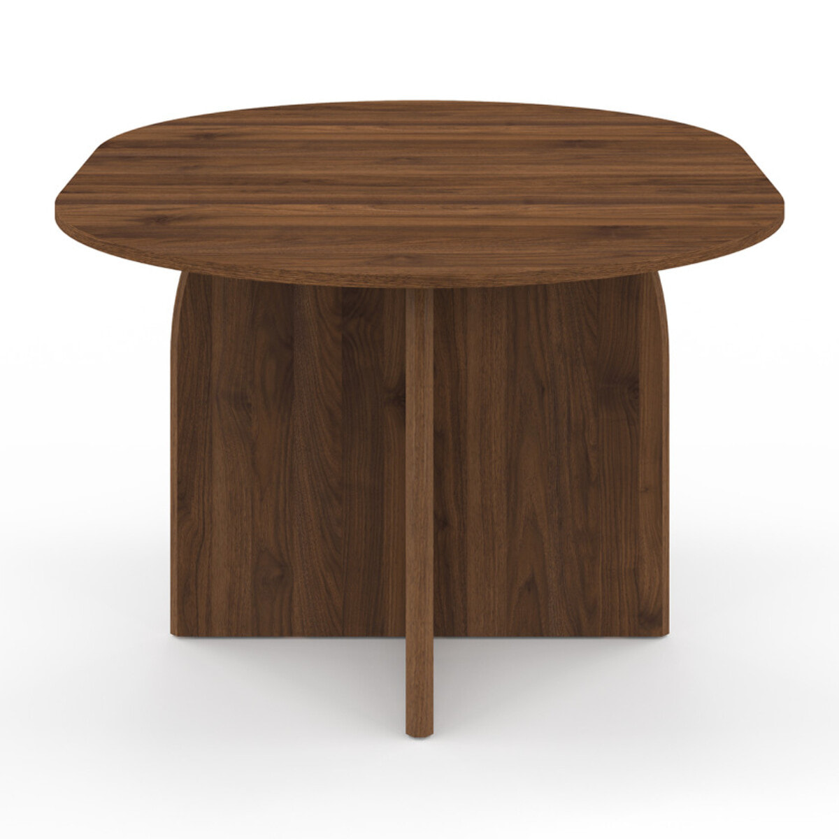 Table à manger ronde extensible Japandi Ø110-150cm effet noyer