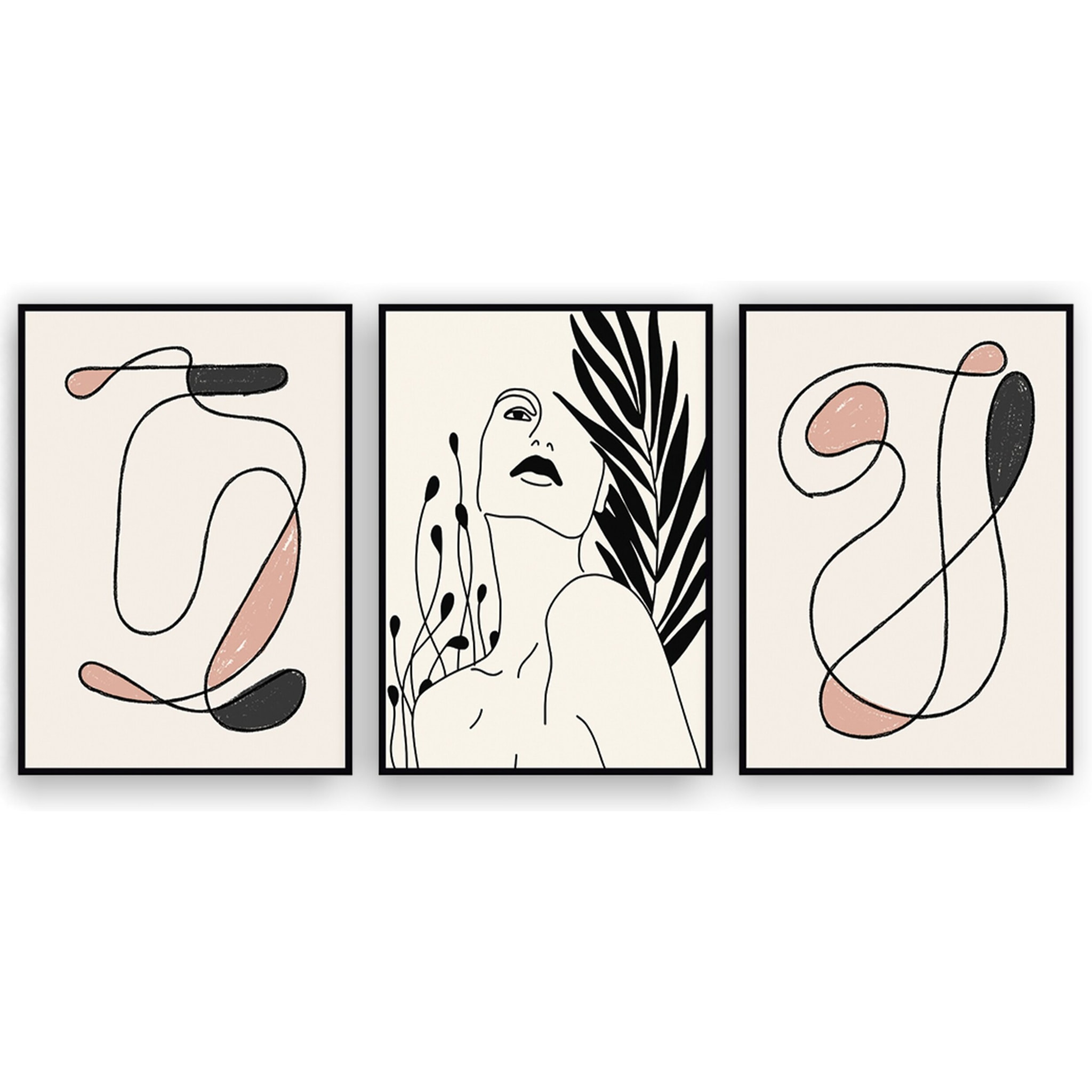 Composition décorative Tomasucci WOMAN, en plastique et PVC, noir, 50 × 3 × 70 cm