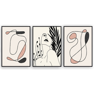 Composition décorative Tomasucci WOMAN, en plastique et PVC, noir, 50 × 3 × 70 cm