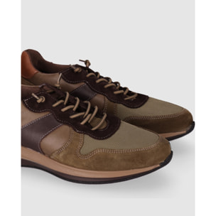 Deportivos de Piel - Kaki - Tacón: Bajo