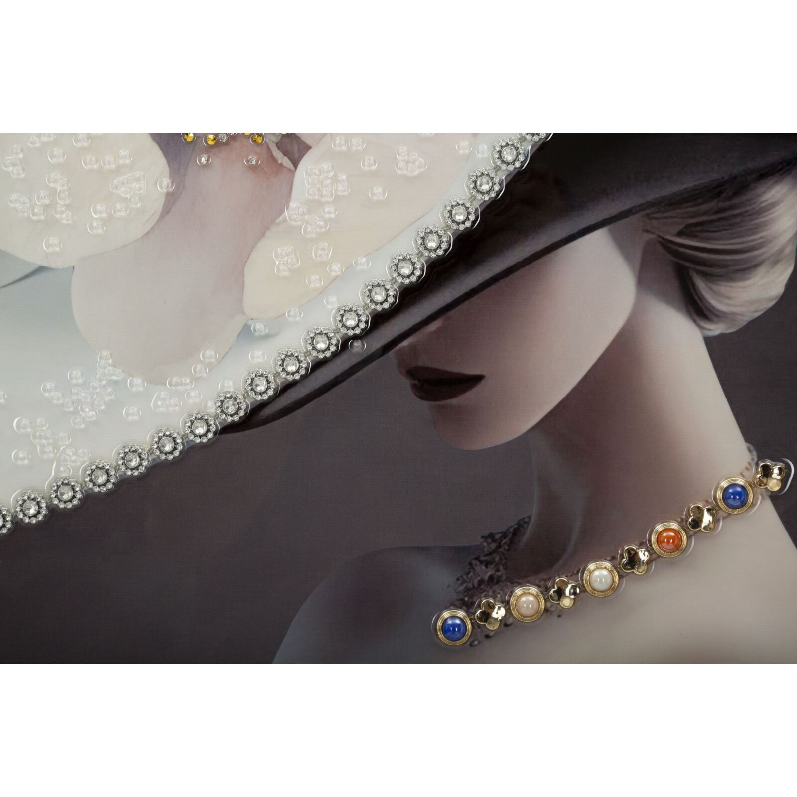 DIPINTO SU TELA LACCATO WIEN HAT -B- C/CORNICE CM 62X4X92