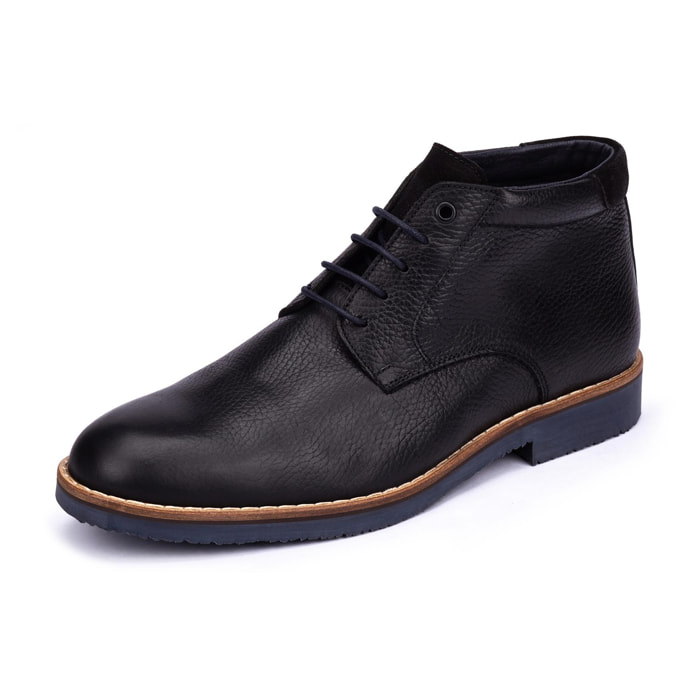 Botin de cordones piel napa