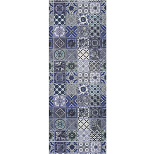 SPRINTY Alfombra vinílica de cocina diseños bohemios en azul, varias medidas disponibles.