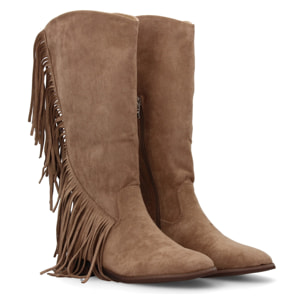 Bota mujer con flecos estilo cowboy