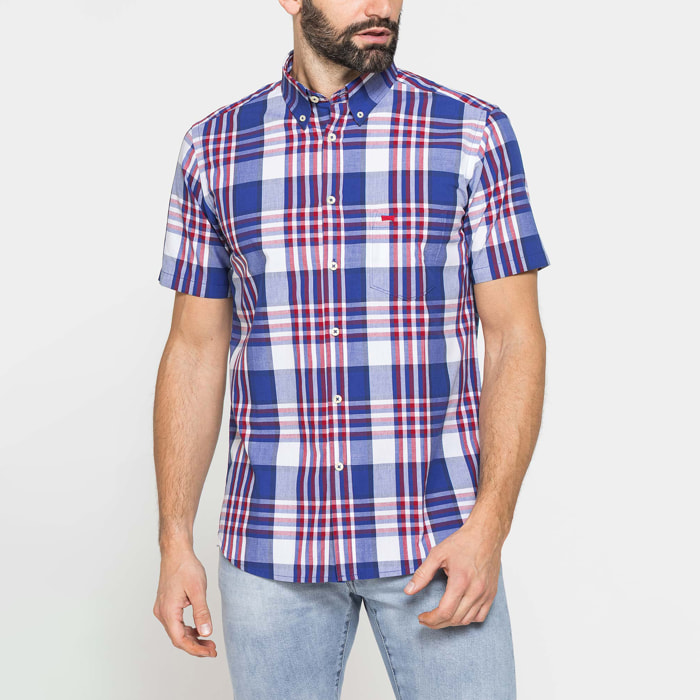 CAMICIA A MANICA CORTA IN COTONE CON FANTASIA
