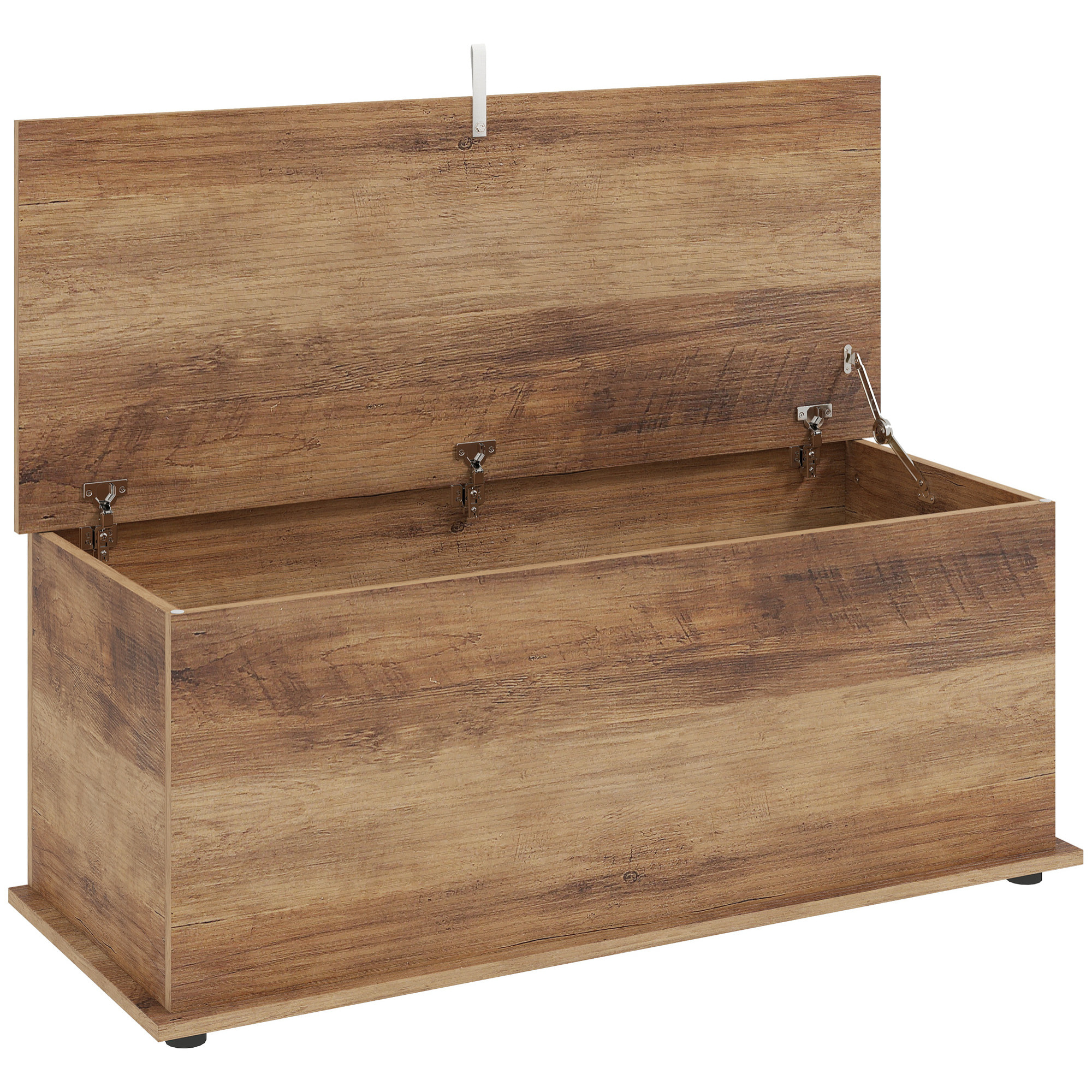 Coffre malle de rangement coffre à jouets dim. 80L x 40l x 45H cm effet bois