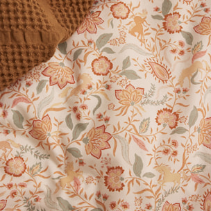 Parure de lit Housse de couette + taie rectangle en percale de coton, ALLURE, Multicolore