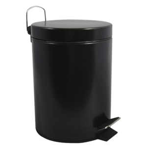 Poubelle à pédale Inox 5L Noir MSV