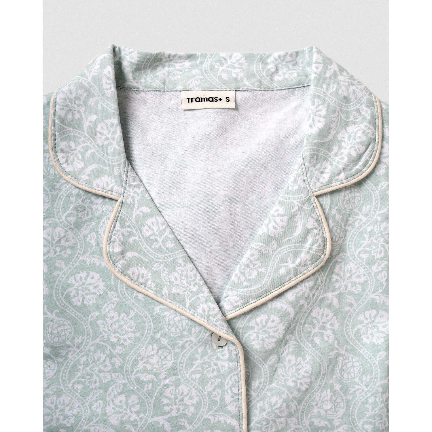 Pigiama lungo camicia in cotone verao celeste