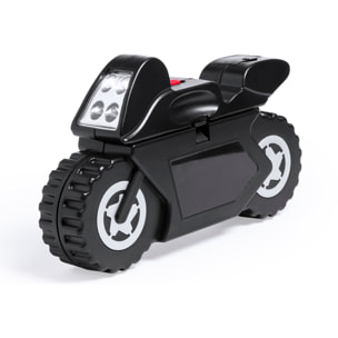 Set de herramientas Mostik con 21 accesorios en estuche con diseño de moto y linterna de 4 LEDs integrada, pilas incluidas.