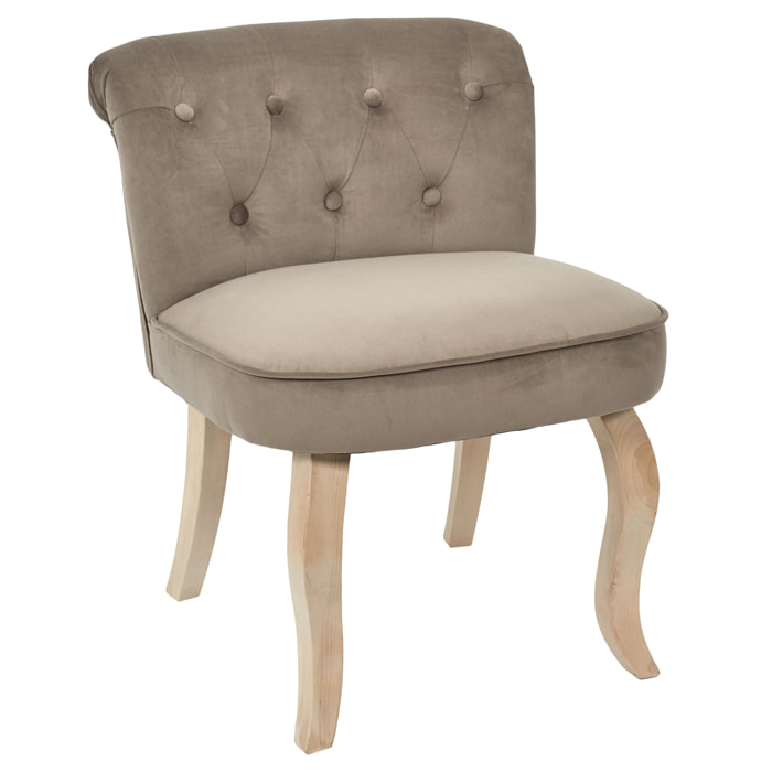 Fauteuil Eleonor Velours Taupe