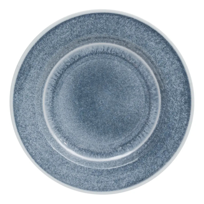 Lot de 6 assiettes plate Fanny D28cm bleu