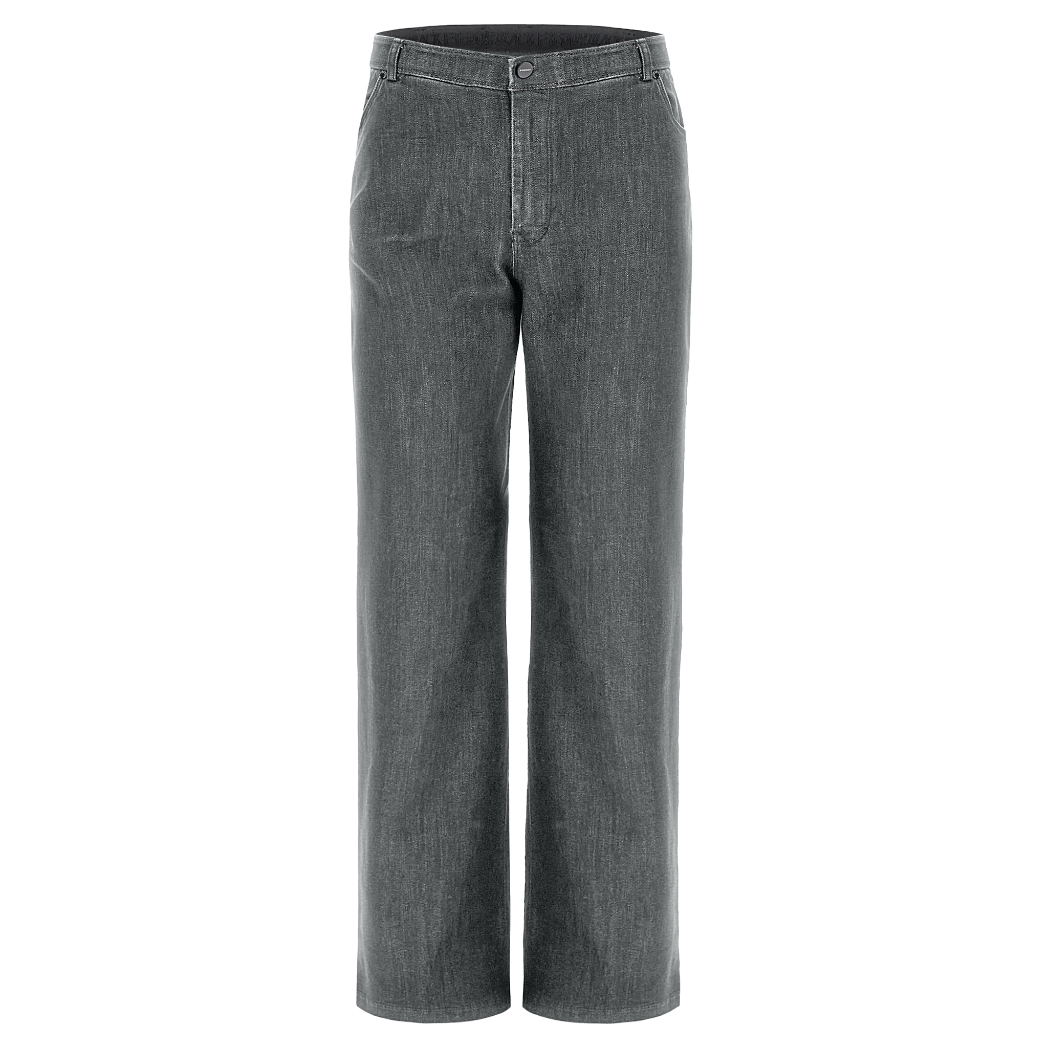 Jeans vita regular e gamba ampia con cuciture centro gamba