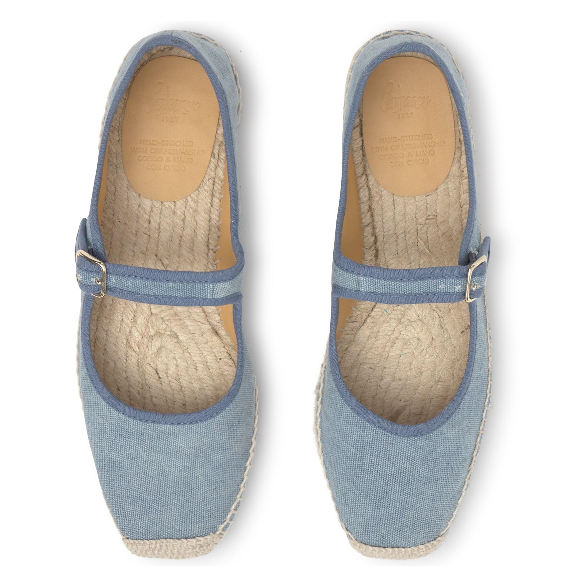 Alpargata plana Padua mary-jane en algodón orgánico con hebilla