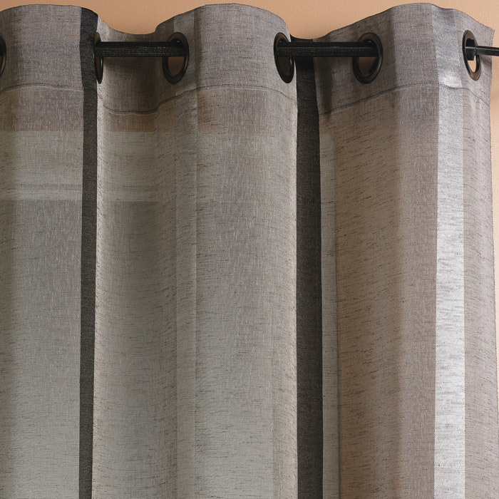 Voilage Etamine Rayures verticales - Gris clair