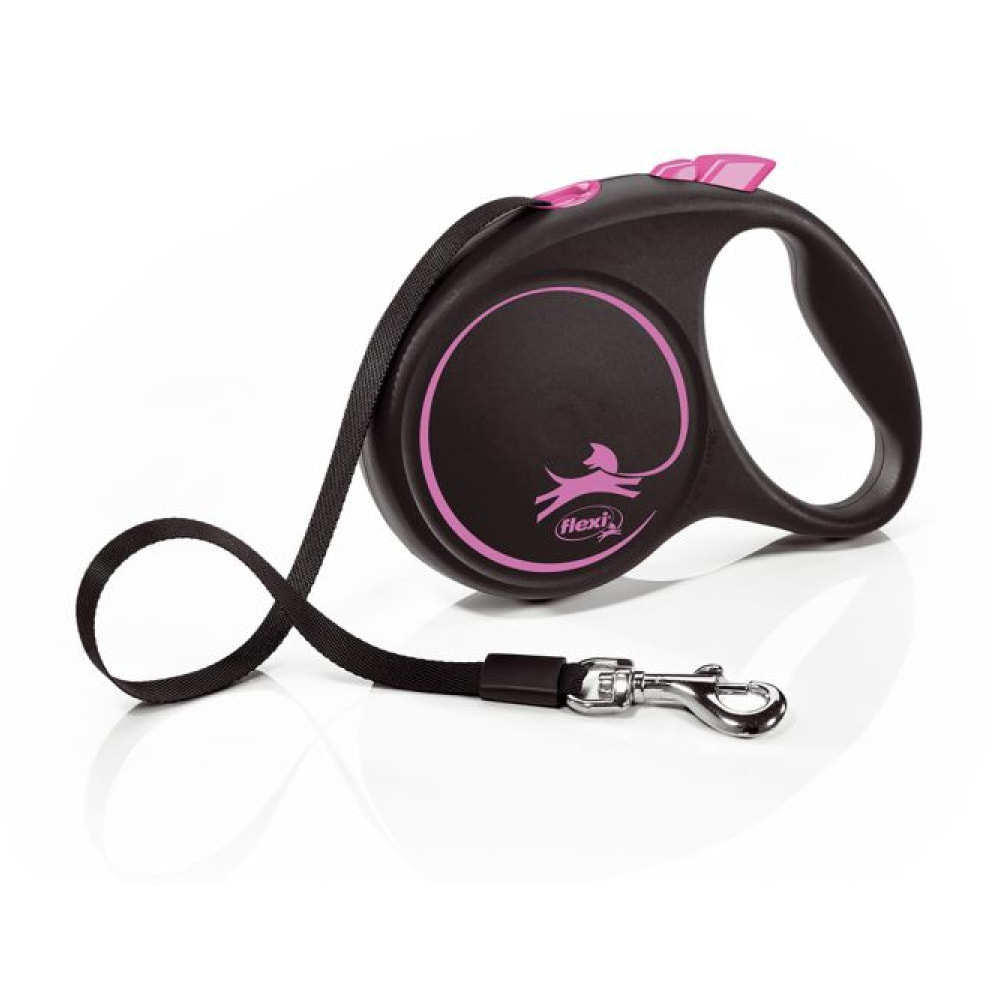 Laisse Black Design M Tape 5m black/ pink Flexi FU22T5-251-S-CP