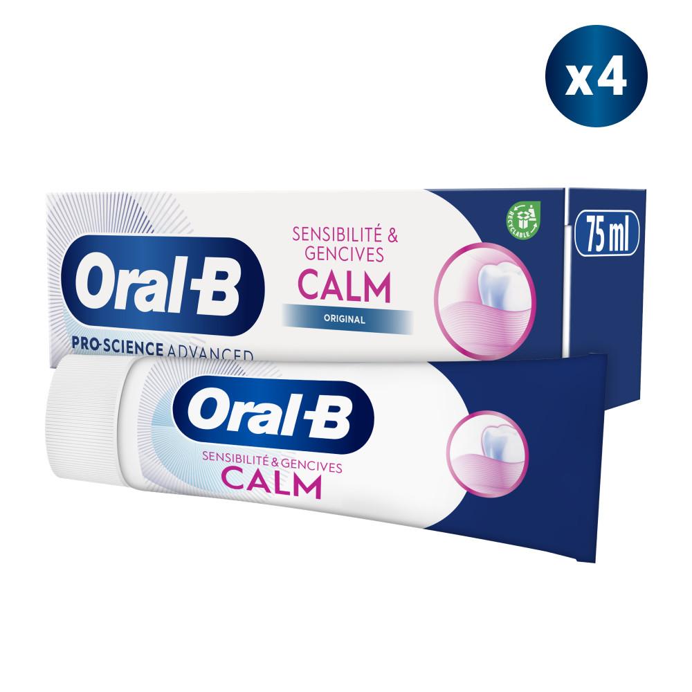 4 Dentifrices Oral-B Sensibilité Gencives Calm Original 75ml