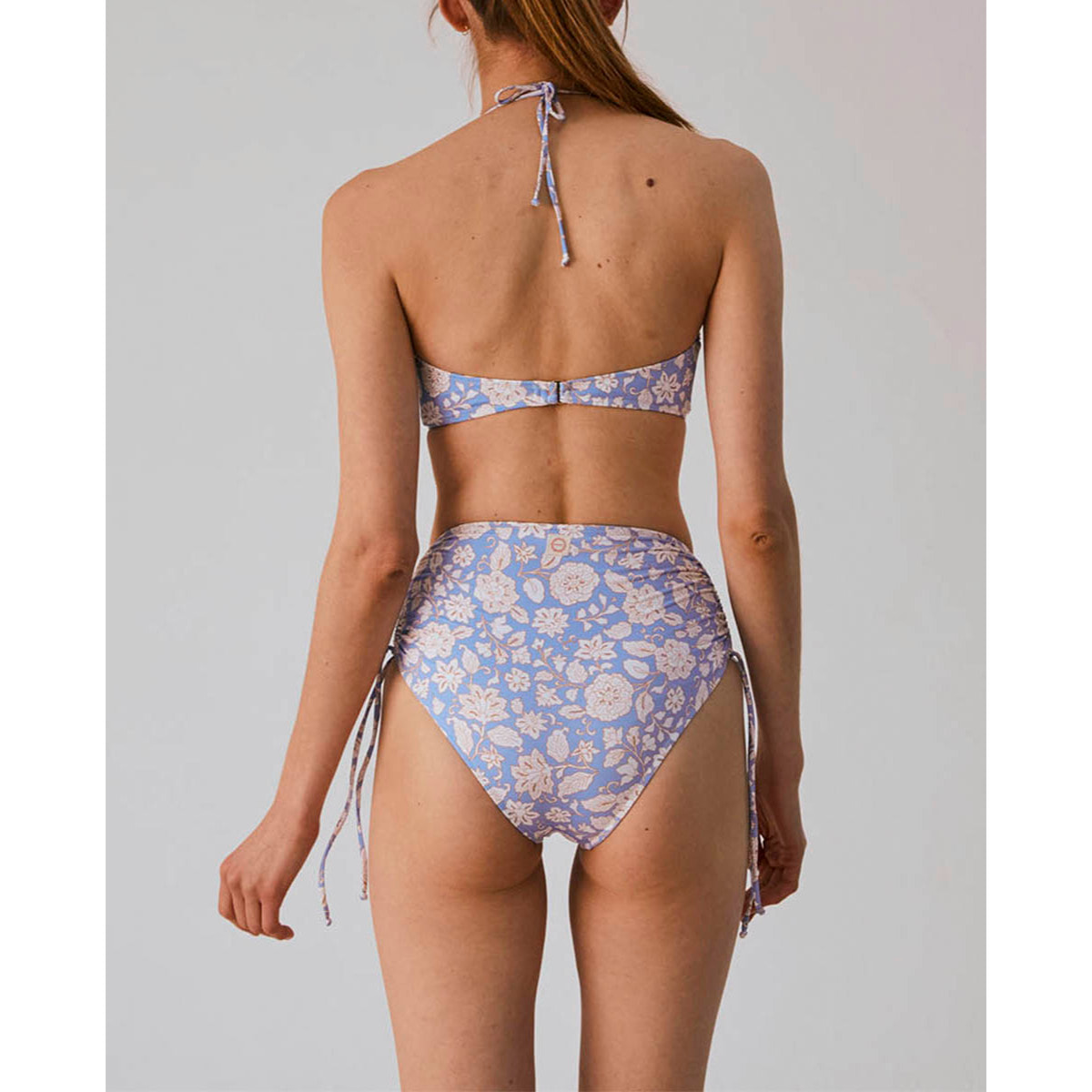 Top de bikini estampado con tirantes ajustables