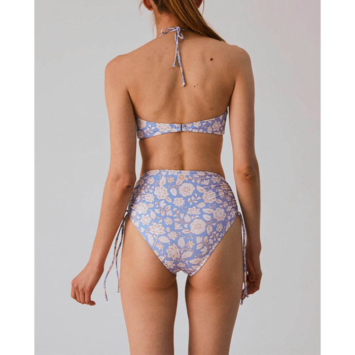 Top de bikini estampado con tirantes ajustables