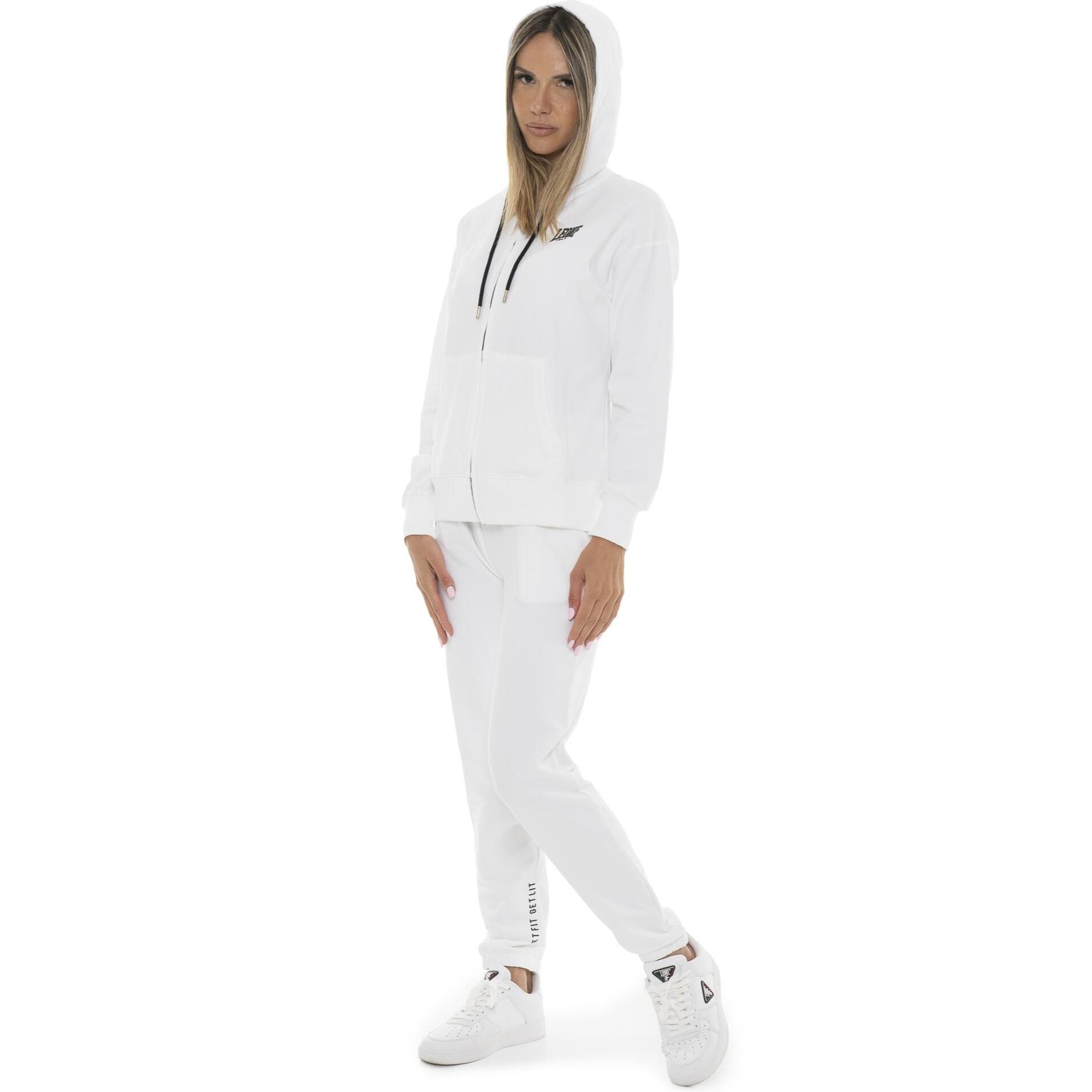 Tuta da donna in cotone non felpato con cappuccio e zip Leone Basic