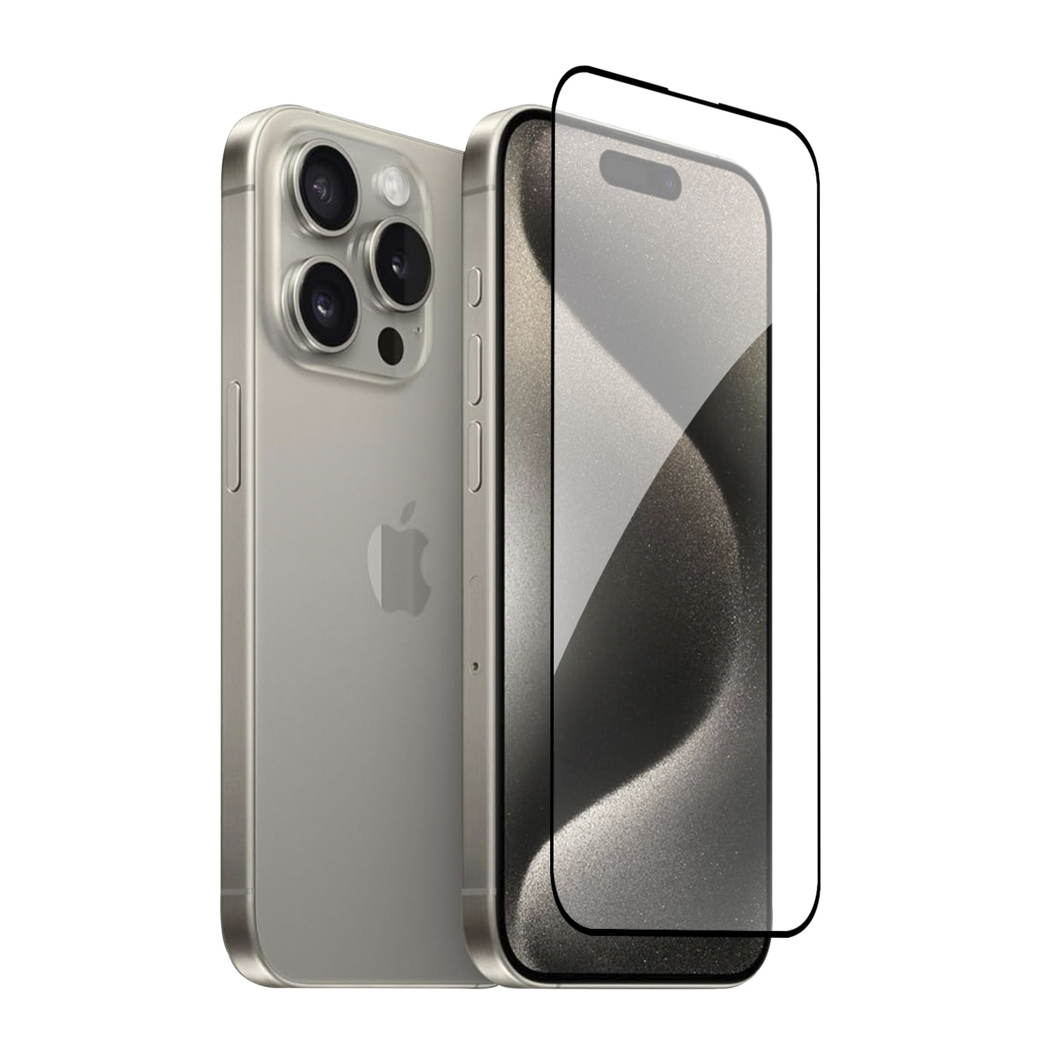 DAM Proteggi schermo in vetro temperato  a copertura totale per iPhone 15 Pro 6,55x0,06x14,15 cm. Colore trasparente