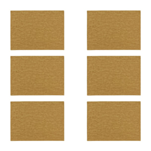 Lot de 6 sets de table en plastique effert cuir tressé marron 43x30cm ICA