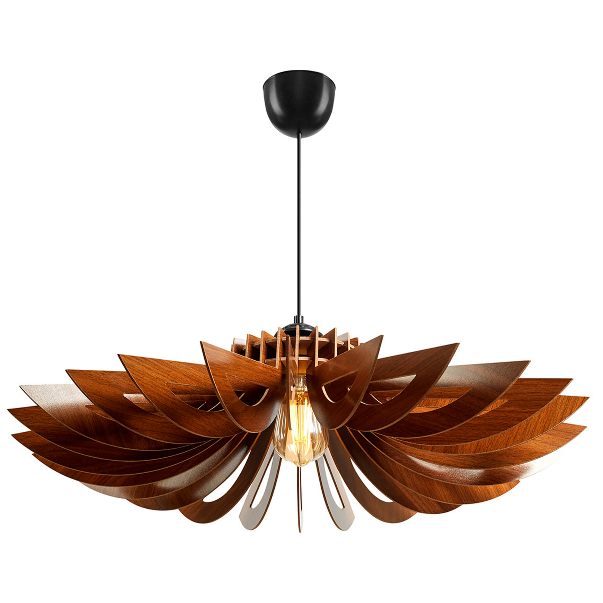 Juego de 2 lámparas de techo 45 cm. nogal, tipo e 27 max 45 - 60 w