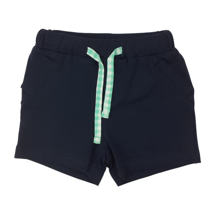 SHORT JERSEY BLU COULISSE QUADRETTO