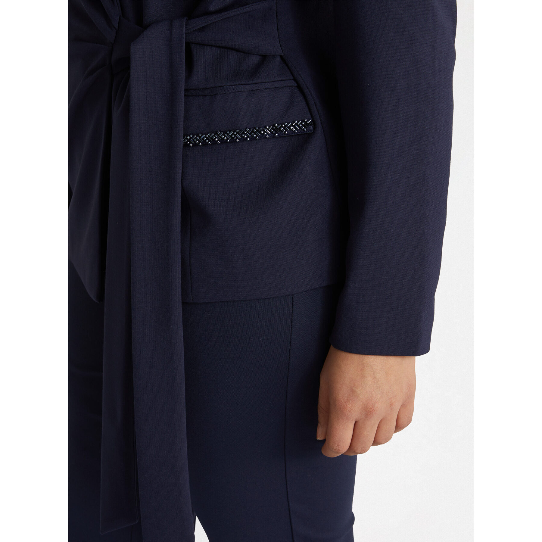 Fiorella Rubino - Blazer con cierre lateral y cuentas en el bolsillo - Azul