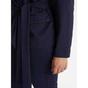 Fiorella Rubino - Blazer con cierre lateral y cuentas en el bolsillo - Azul