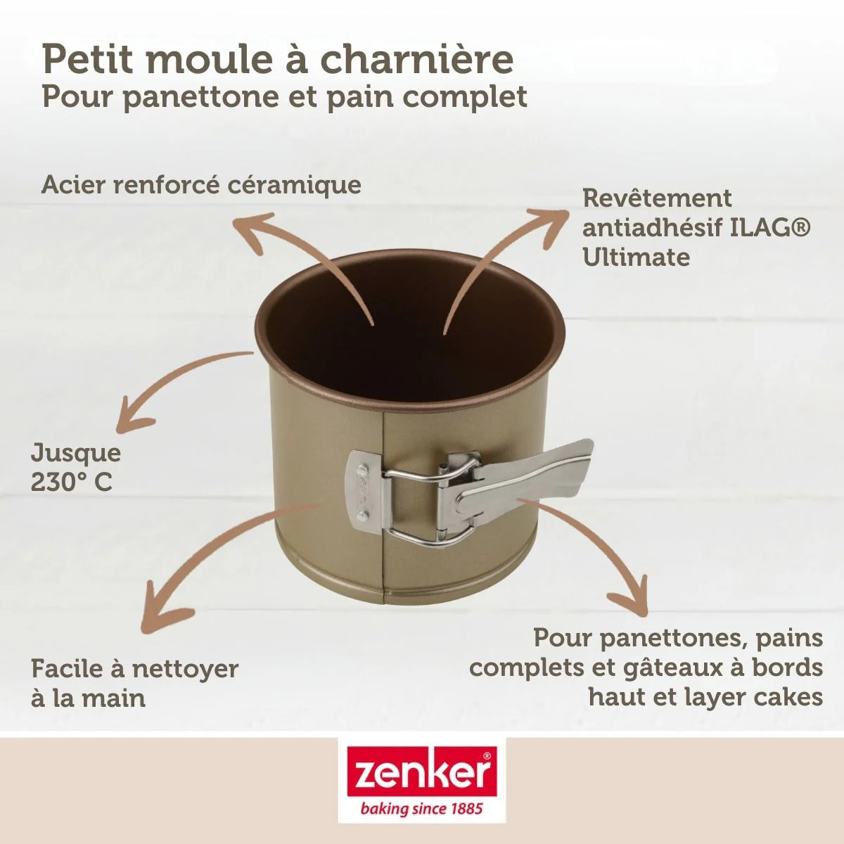 Ensemble de 2 Petits Moules à panettone 12 x 10 cm Zenker Mojave Gold