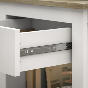 Mesita de Noche Moderna Mesilla de Noche con Cajón Compartimento Abierto Mesa Auxiliar para Salón Dormitorio 45x40x55 cm Blanco