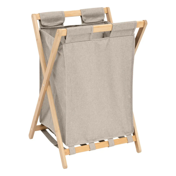 Panier à linge "Tidy box" 50L pliable gris