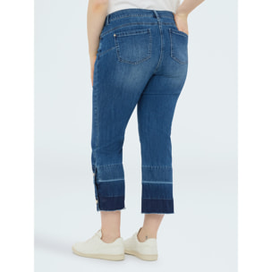Fiorella Rubino - Jeans Kick Flare con orlo sfrangiato - Blu