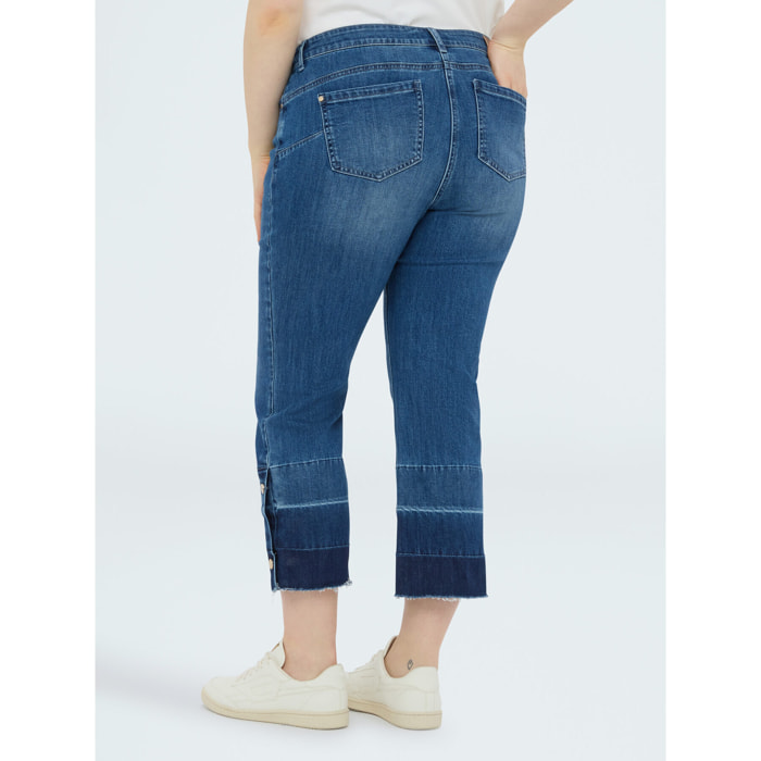 Fiorella Rubino - Jeans Kick Flare con orlo sfrangiato - Blu