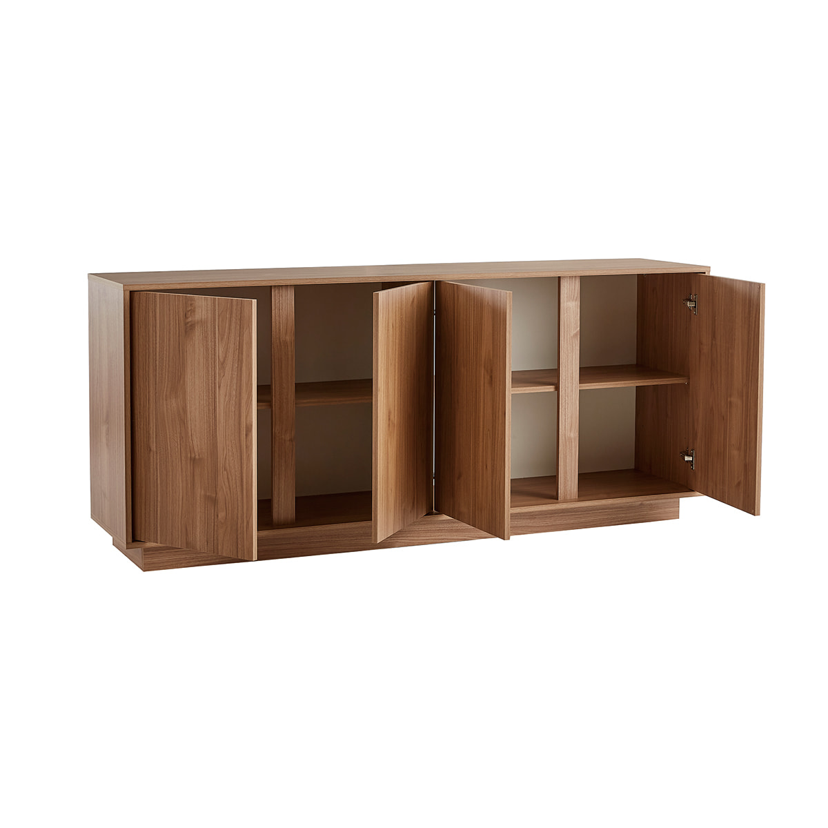 Buffet scandinave finition bois chêne 4 portes L180 cm COMO