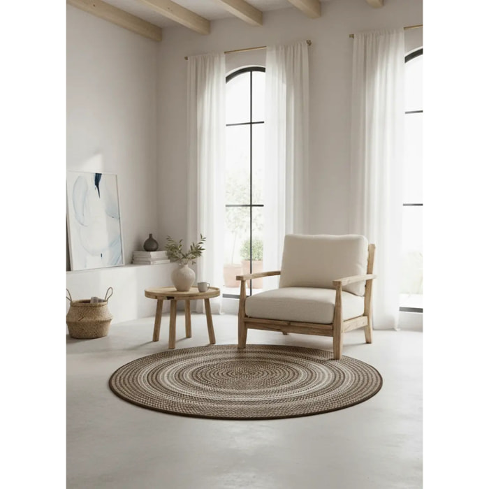 Alfombra de exterior-interior Silvana Lino, 120Ø cm