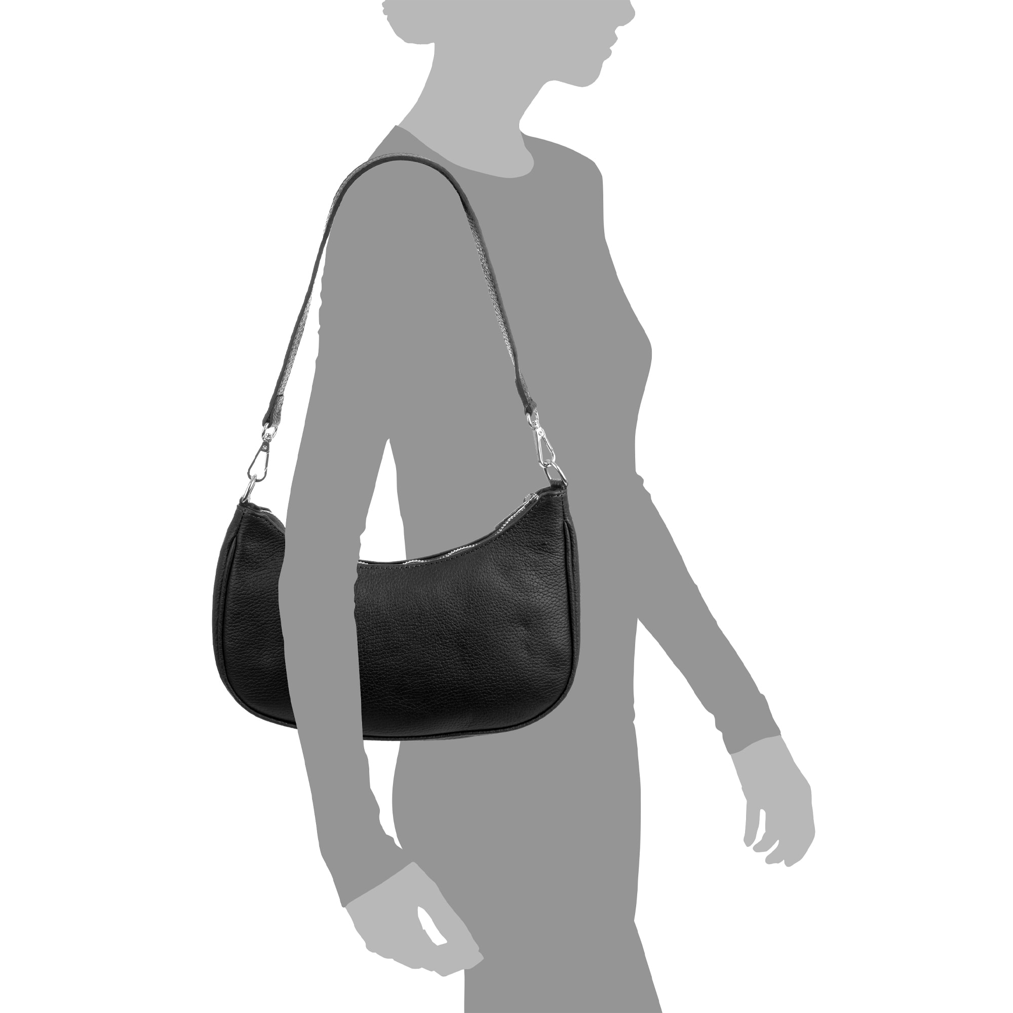 Asso bolso de mano, de piel auténtica acabado dollaro.